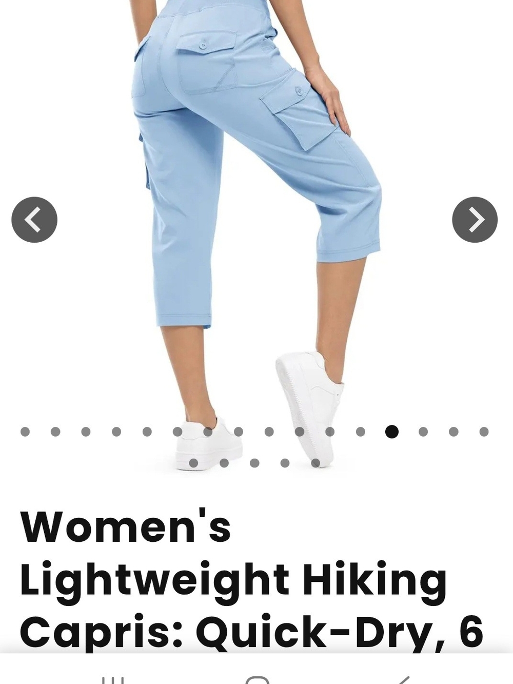 Lightweight Women's Hiking Capris - Sky Blue